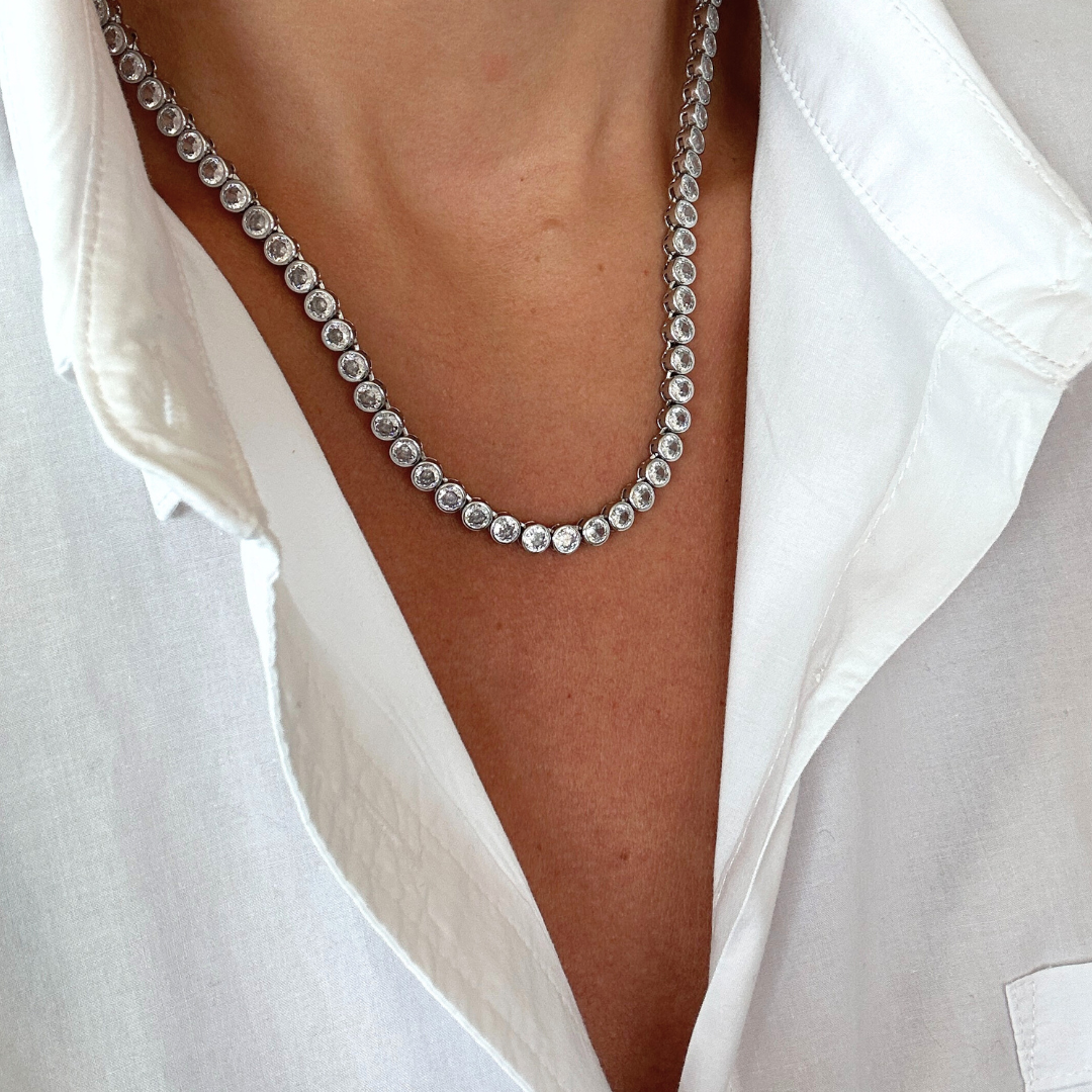 Silver Tennis Necklace