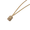 Gold Tag Curb Necklace