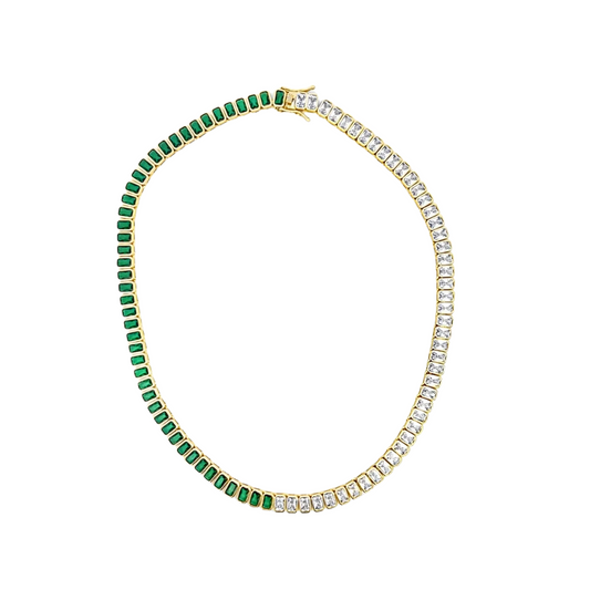 Emerald Split Tennis Necklace